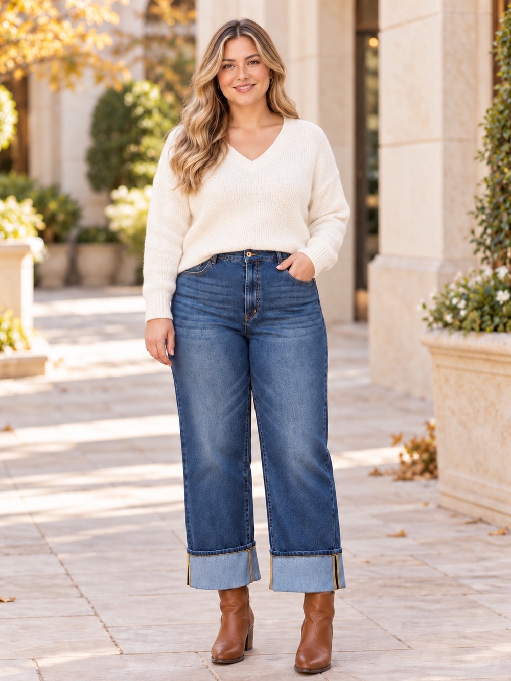 Halara Flex XL Petite High Rise Cuffed Wide Leg Crop Jeans New With Defect
